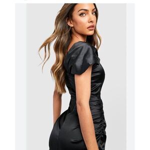 Ellen Tracy Black Dress Women With Cap Sleeves Size S‎